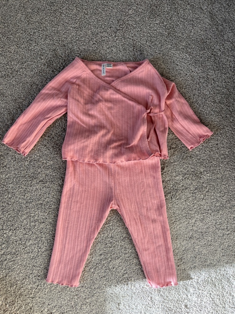 Janie & Jack baby Pink Ribbed Two-Piece Set